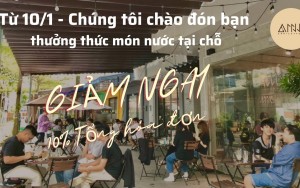 Từ sáng mai 10/1/2022 Anni Coffee Cà Mau sẽ cho khách ngồi tại quán thưởng thức cà phê